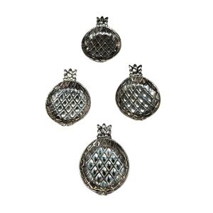 Set of 4 Silverplated Pineapple Shaped Trinket Dishes Small Candy Nut‎ Bowls